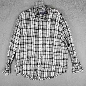 Polo Ralph Lauren Shirt Mens 2XL White Plaid Long Sleeve Relaxed Fit Button Up